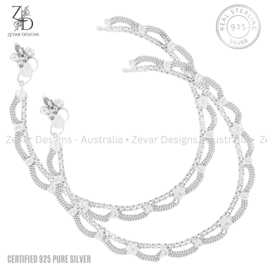Zevar Designs 925 Silver women-anklets 925 Sterling Silver Anklets - Pair