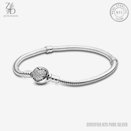 Zevar Designs 925 Silver women-bracelets Sterling 925 Silver Love Clasp Bracelet
