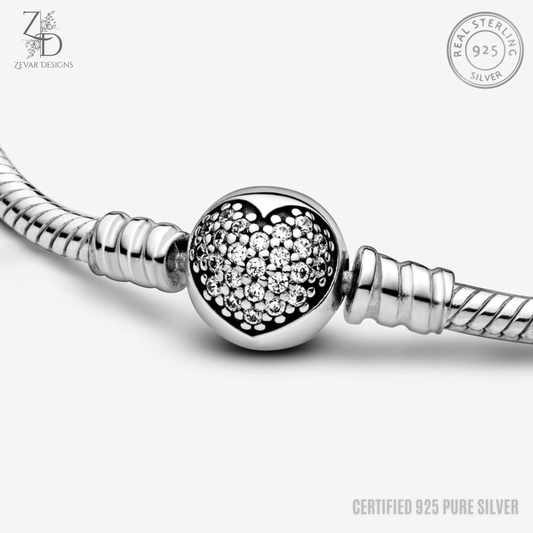 Zevar Designs 925 Silver women-bracelets Sterling 925 Silver Love Clasp Bracelet