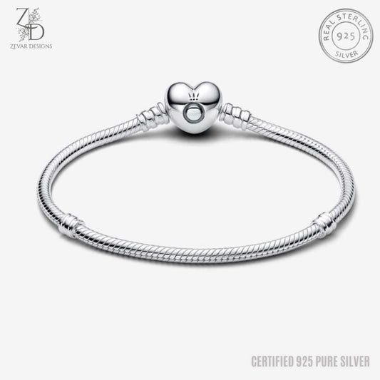 Zevar Designs 925 Silver women-bracelets Sterling Silver Heart Clasp Bracelet/Bangle