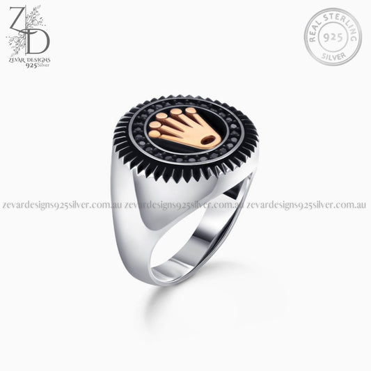 Zevar Designs 925 Silver men-rings Rolex Ring