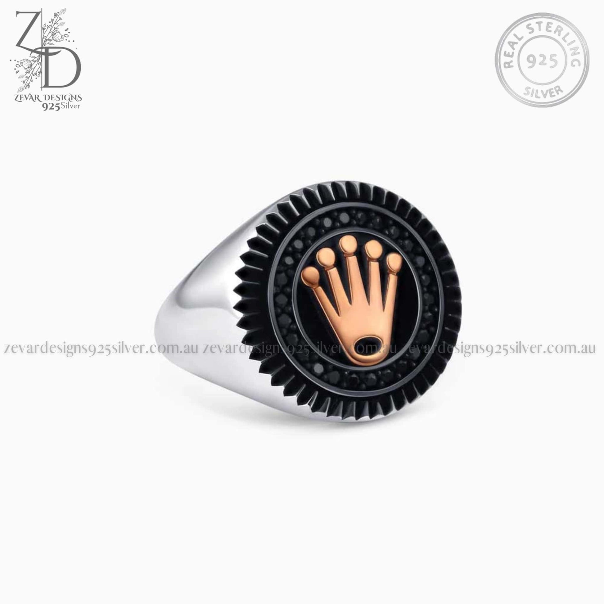 Zevar Designs 925 Silver men-rings Rolex Ring