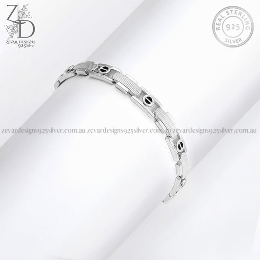Zevar Designs 925 Silver mens-bracelets AD Bracelet