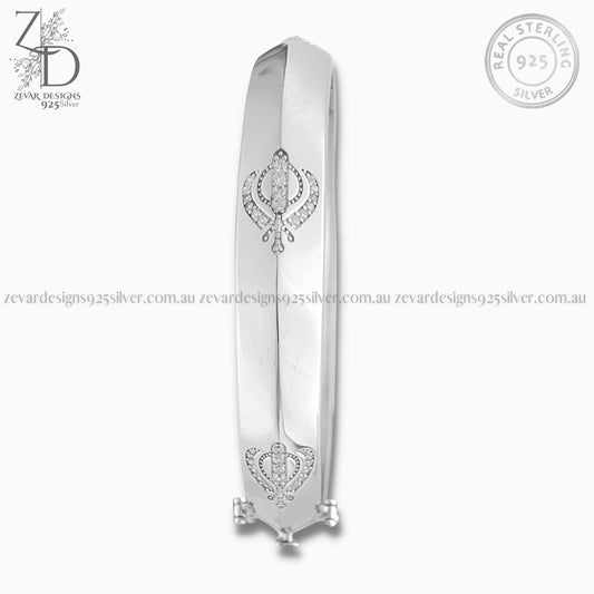 Zevar Designs 925 Silver mens-bracelets AD Sikhi Kada