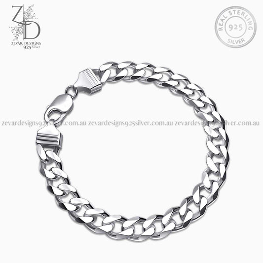 Zevar Designs 925 Silver mens-bracelets Chain Bracelet - Large
