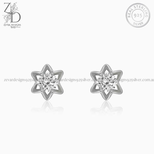 Zevar Designs 925 Silver Necklaces-Pendants 925 Silver Zircon Heart Pendant Set With Earrings