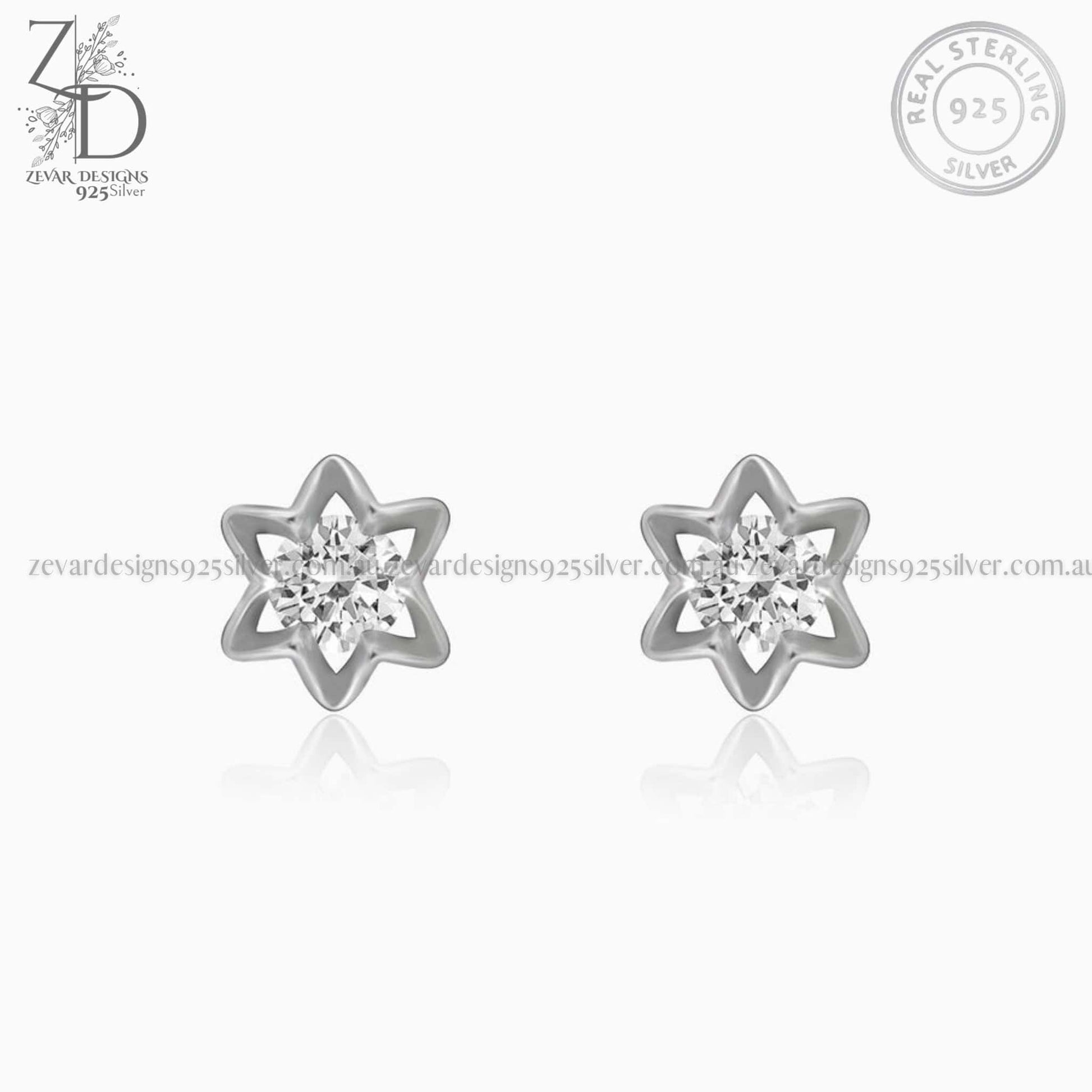 Zevar Designs 925 Silver Necklaces-Pendants 925 Silver Zircon Heart Pendant Set With Earrings