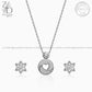 Zevar Designs 925 Silver Necklaces-Pendants 925 Silver Zircon Heart Pendant Set With Earrings