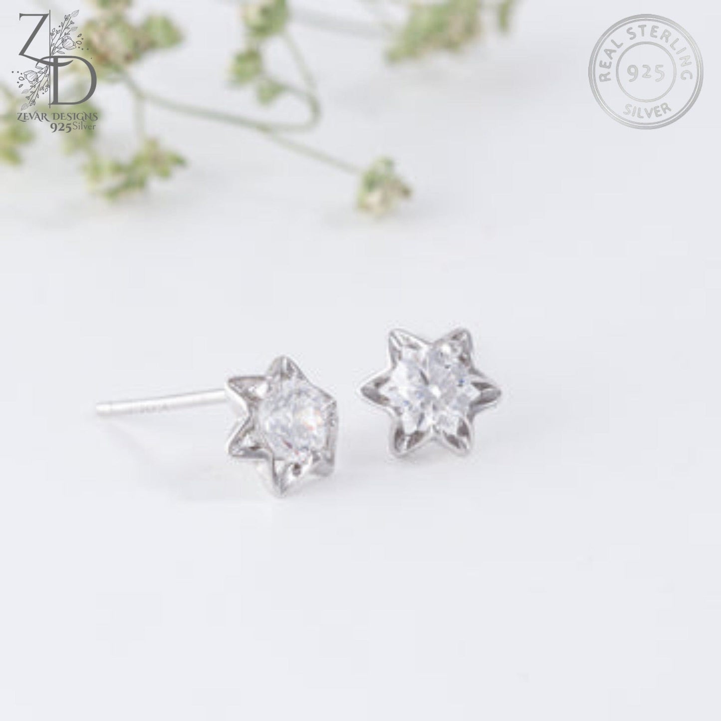 Zevar Designs 925 Silver Necklaces-Pendants 925 Silver Zircon Heart Pendant Set With Earrings