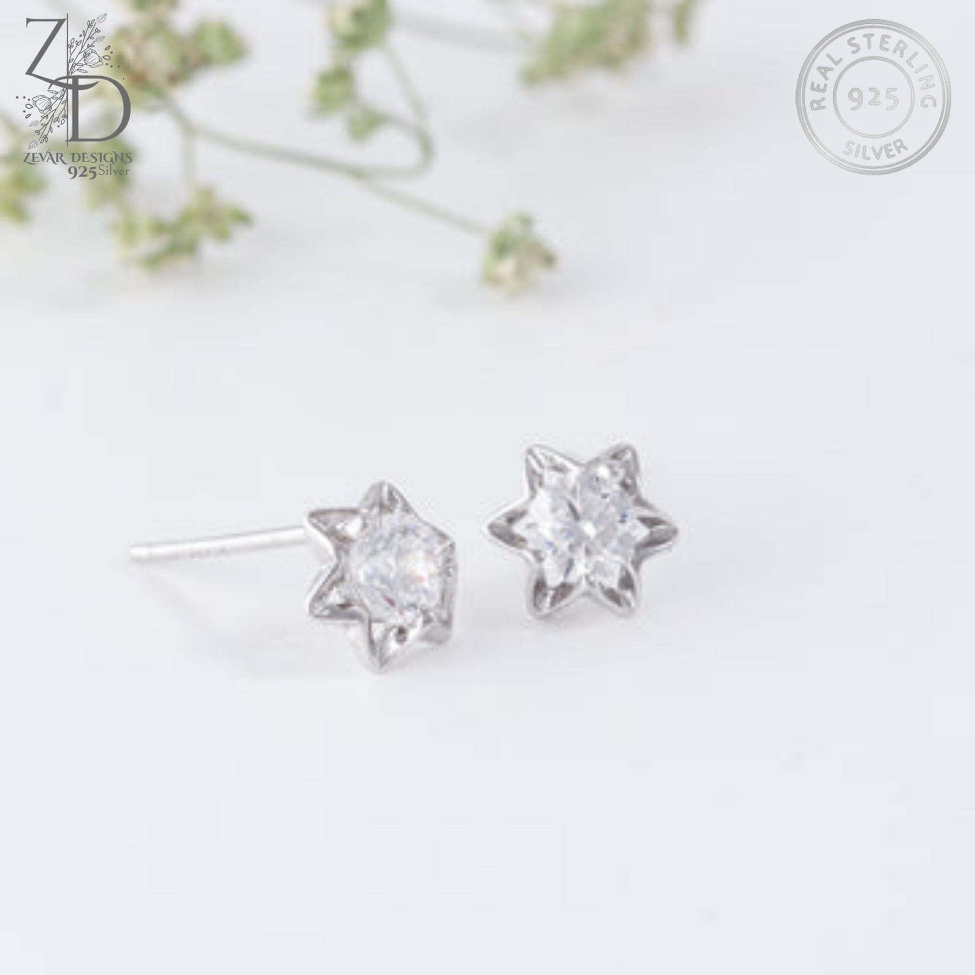 Zevar Designs 925 Silver Necklaces-Pendants 925 Silver Zircon Heart Pendant Set With Earrings