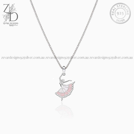 Zevar Designs 925 Silver Necklaces-Pendants Dancing Girl Pendant with Chain