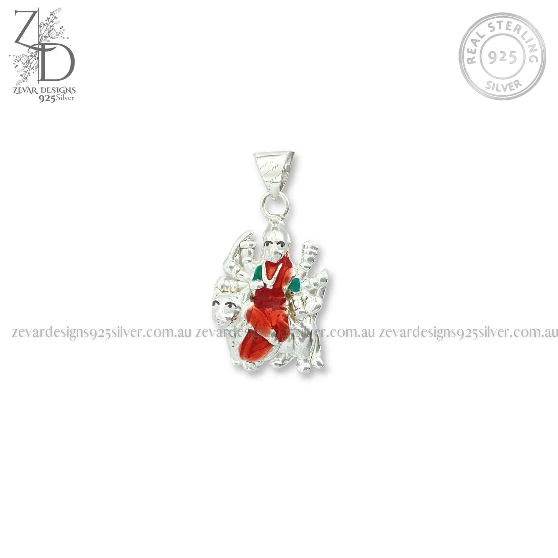 Zevar Designs 925 Silver religious Maa Durga Pendant