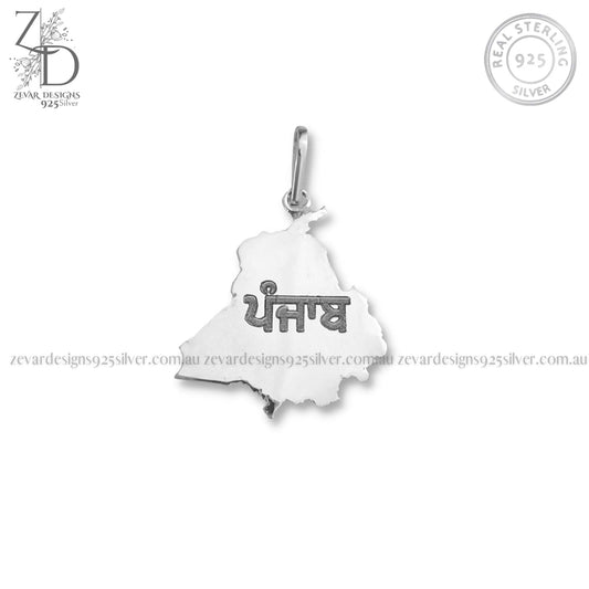 Zevar Designs 925 Silver religious Punjab Pendant - Large