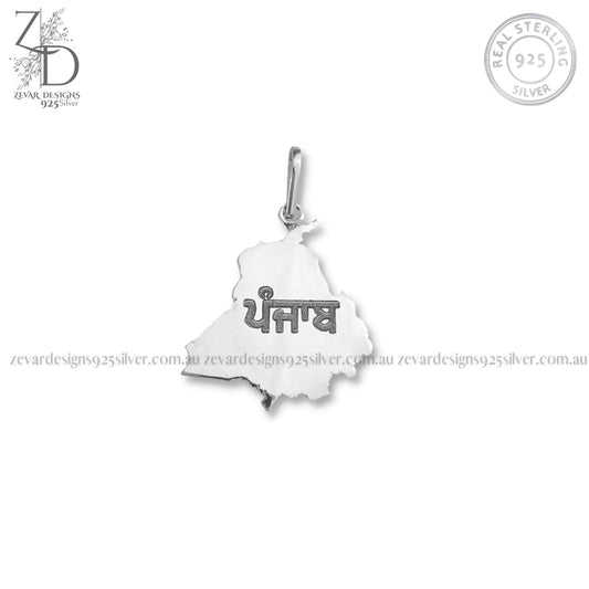 Zevar Designs 925 Silver religious Punjab Pendant - Medium