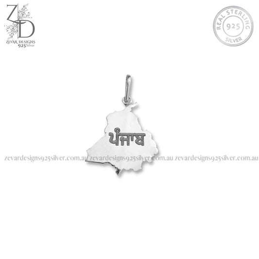 Zevar Designs 925 Silver religious Punjab Pendant - Small