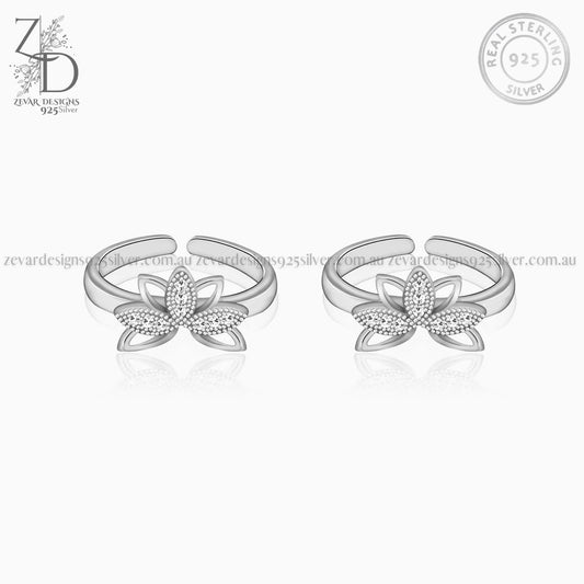 Zevar Designs 925 Silver toe-rings Toe Rings - Pair
