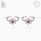Zevar Designs 925 Silver toe-rings Toe Rings - Pair (Ruby)