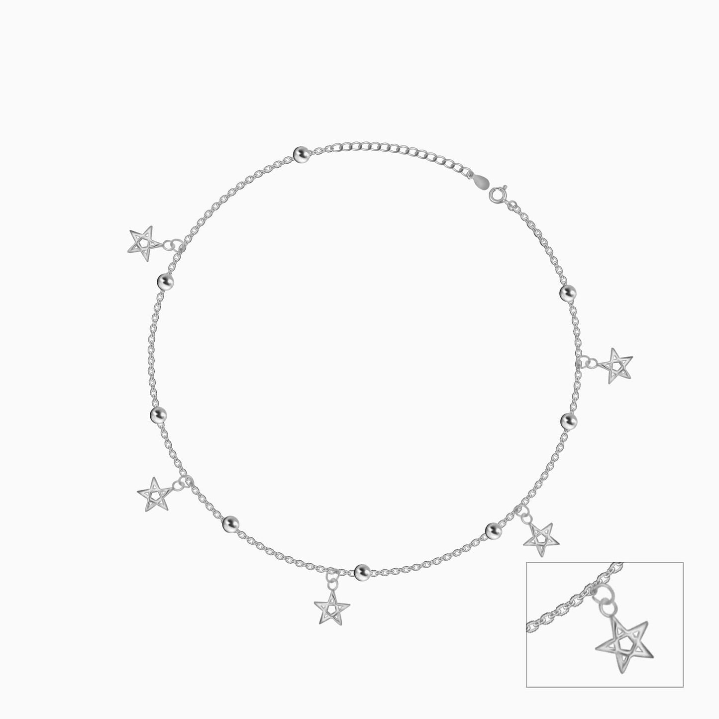 Zevar Designs 925 Silver women-anklets Silver Star Anklets