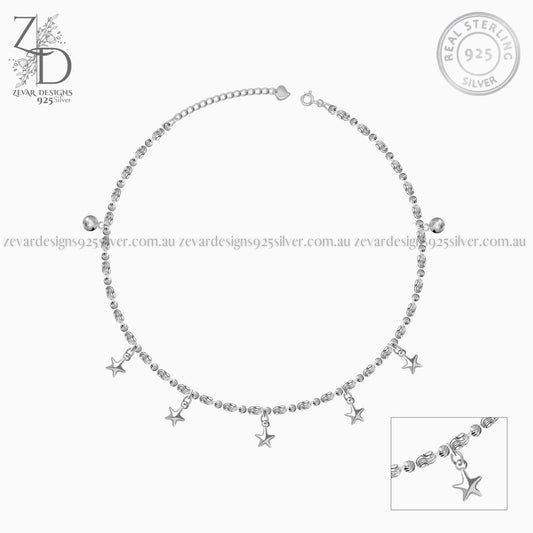 Zevar Designs 925 Silver women-anklets Silver Star Anklets