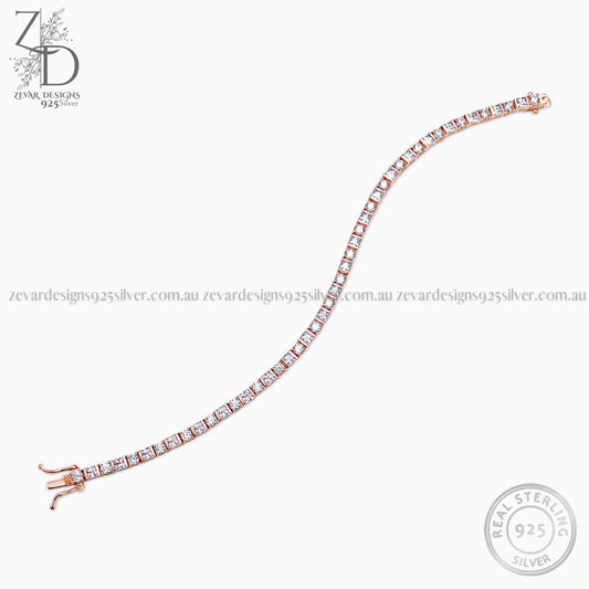 Zevar Designs 925 Silver women-bracelets AD Bracelet in Rosegold