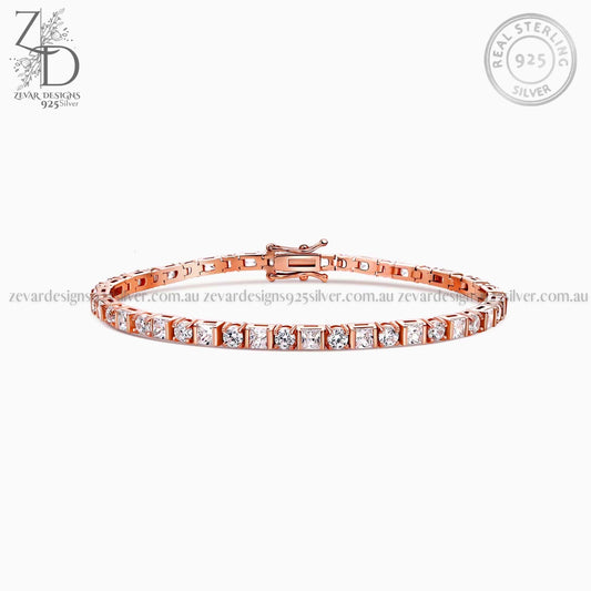 Zevar Designs 925 Silver women-bracelets AD Bracelet in Rosegold