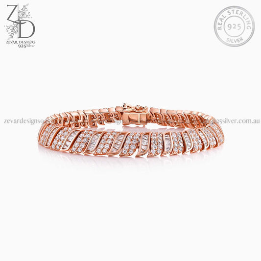 Zevar Designs 925 Silver women-bracelets AD Bracelet in Rosegold