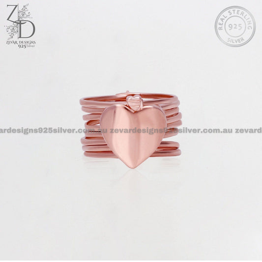 Zevar Designs 925 Silver women-bracelets Bracelet cum Stackable Ring - Rosegold