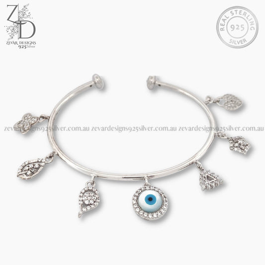 Zevar Designs 925 Silver women-bracelets Evil Eye Charm Bracelet