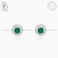 Zevar Designs 925 Silver women-earrings AD Earrings Studs - Emerald