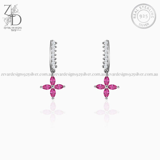 Zevar Designs 925 Silver women-earrings Earrings - Ruby