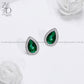 Zevar Designs 925 Silver women-earrings Emerald Studs