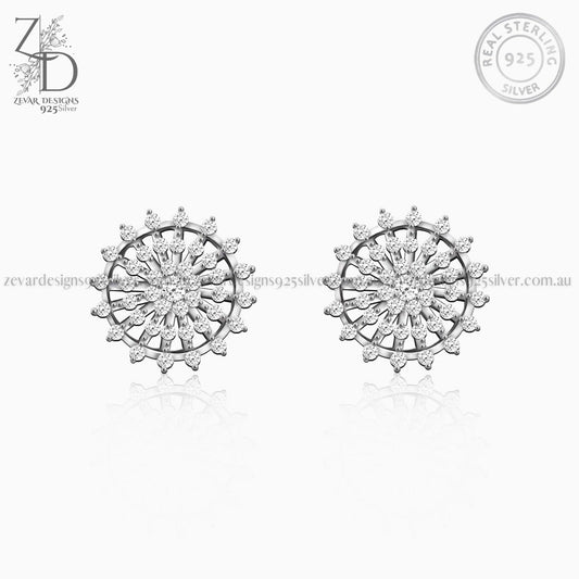 Zevar Designs 925 Silver women-earrings Nakshatra Stud Earrings