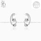 Zevar Designs 925 Silver women-earrings Silver Hoop Earrings with Zirconia- 925