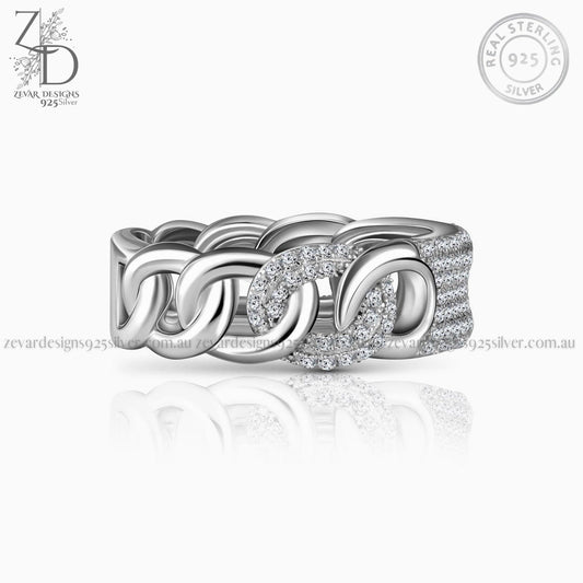 Zevar Designs 925 Silver women-rings AD Band Ring
