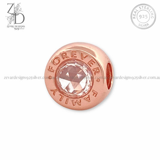 Zevar Designs 925 Silver women-rings AD Charm - Rose Gold