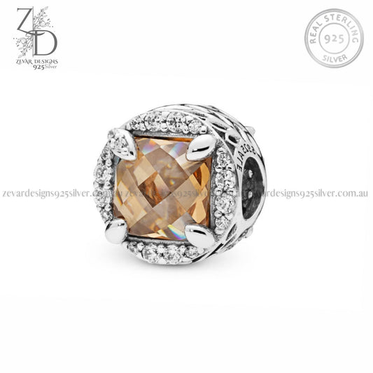 Zevar Designs 925 Silver women-rings AD Flower Charm - Champagne