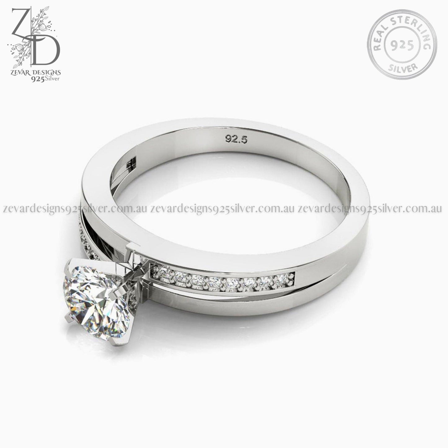 Zevar Designs 925 Silver women-rings AD Ring