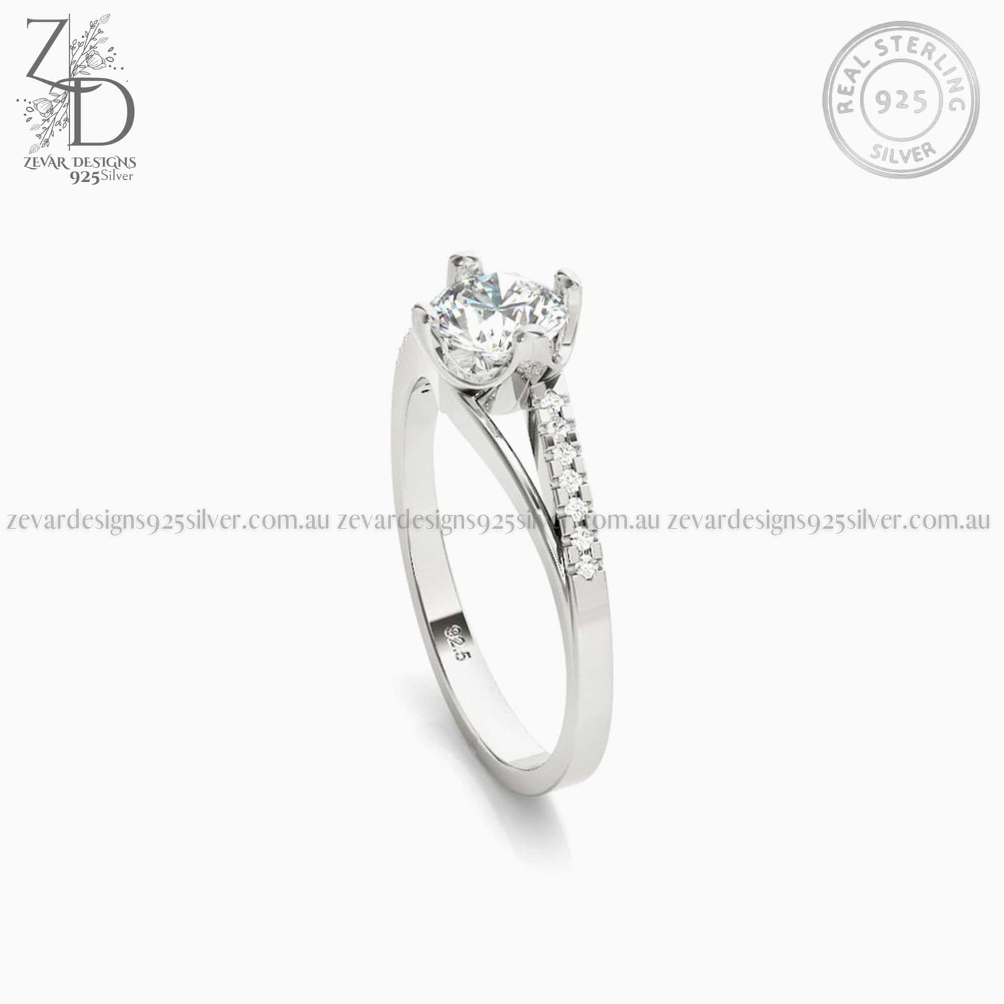 Zevar Designs 925 Silver women-rings AD Ring