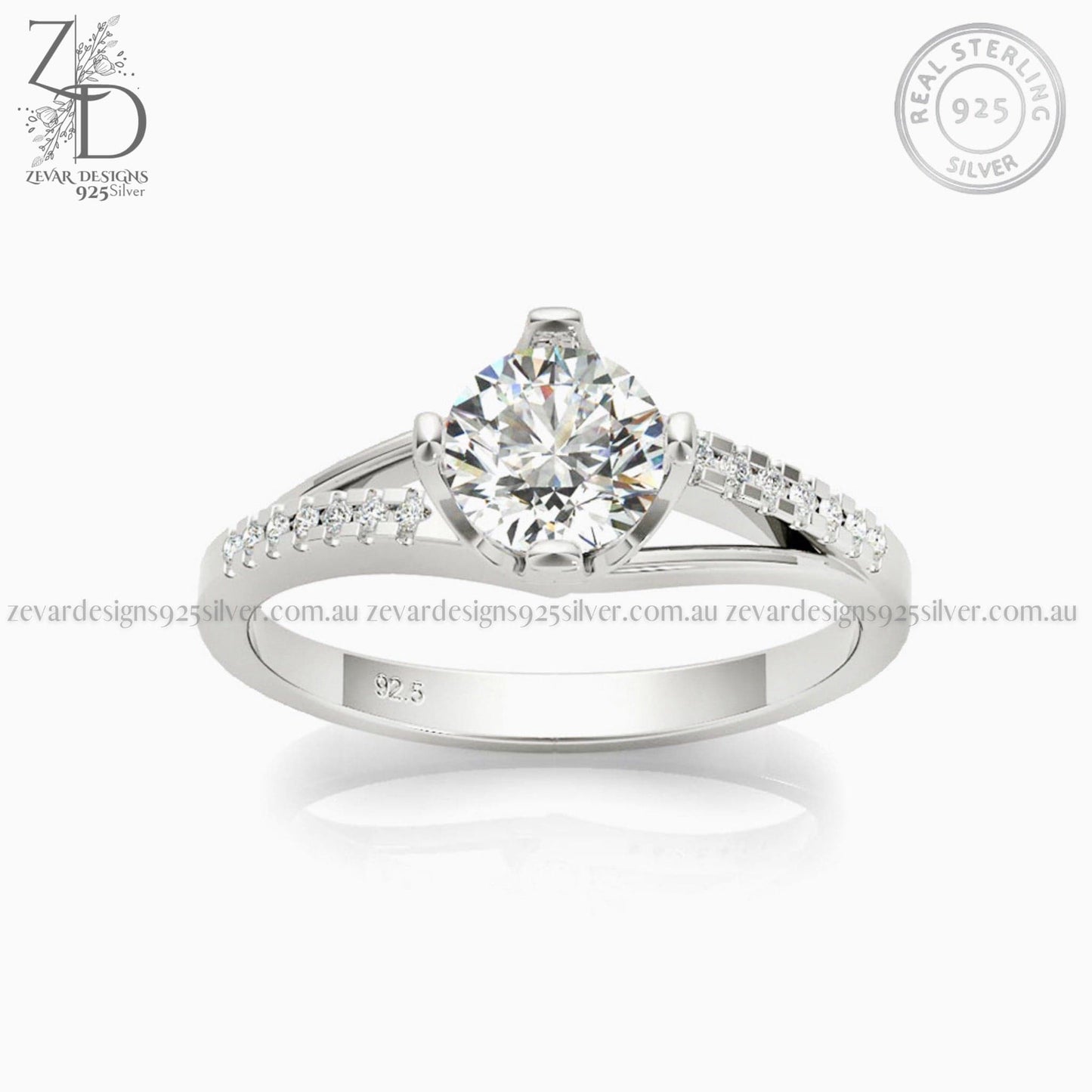 Zevar Designs 925 Silver women-rings AD Ring