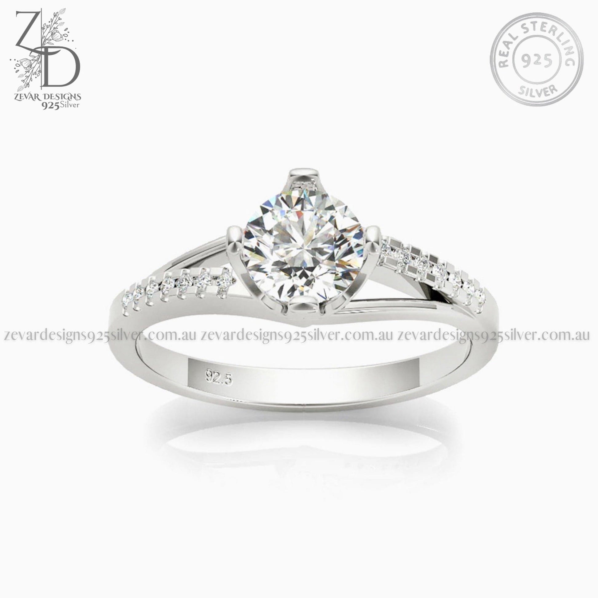 Zevar Designs 925 Silver women-rings AD Ring