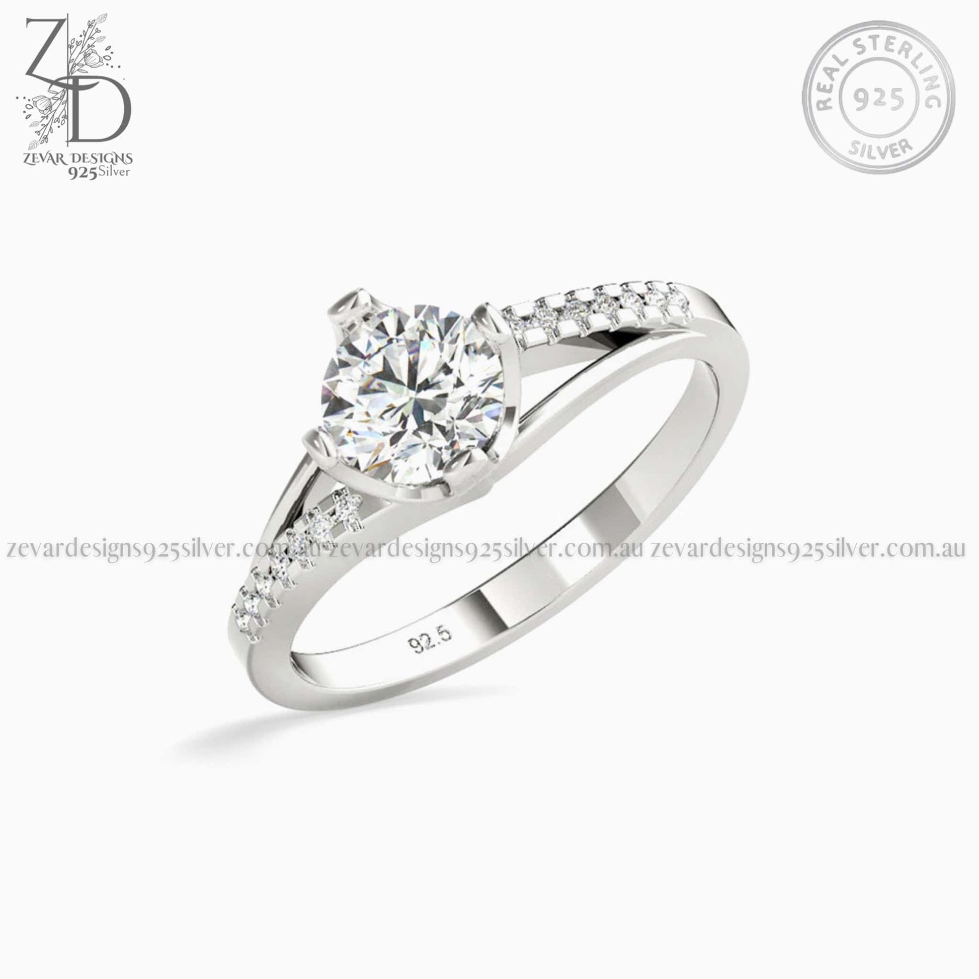 Zevar Designs 925 Silver women-rings AD Ring