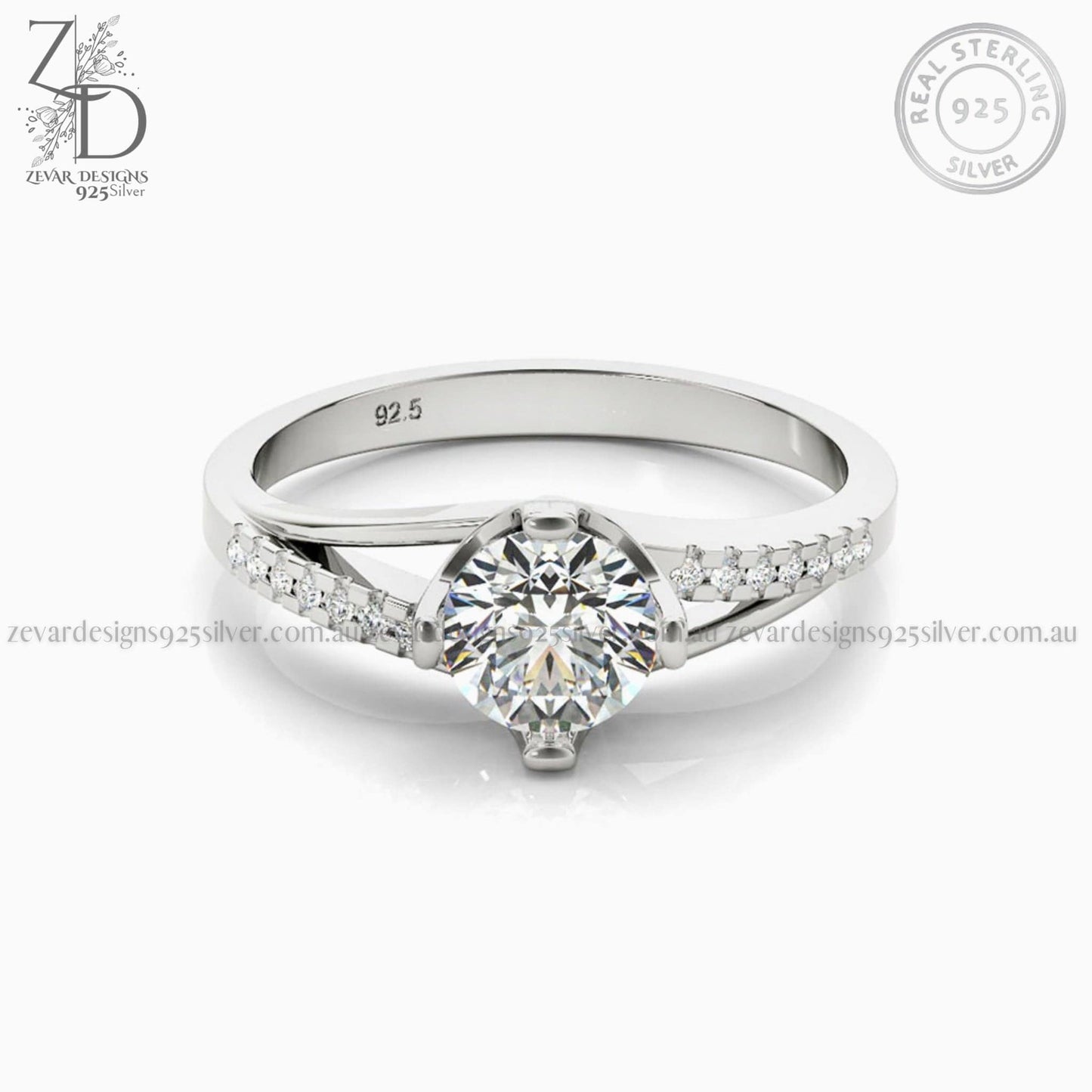 Zevar Designs 925 Silver women-rings AD Ring
